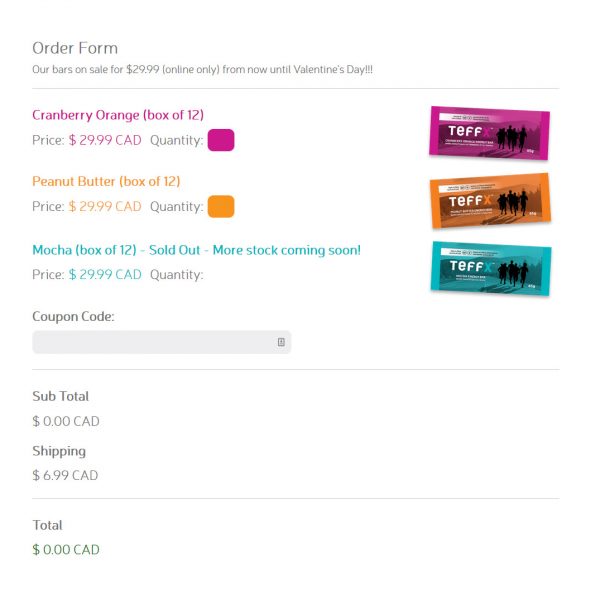Teff Energy Bars